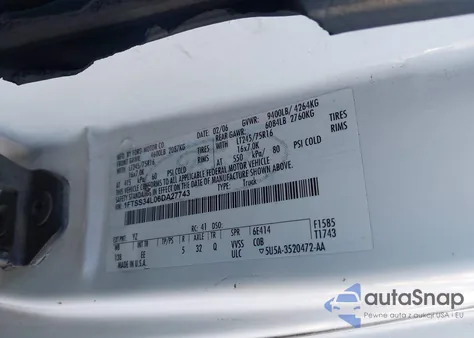 2006 Ford E-350 Super Duty Commercial/Recreational z USA, uszkodzony, nr VIN 1FTSS34L06DA27743